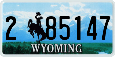 WY license plate 285147