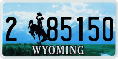 WY license plate 285150