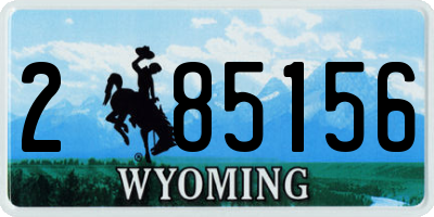 WY license plate 285156
