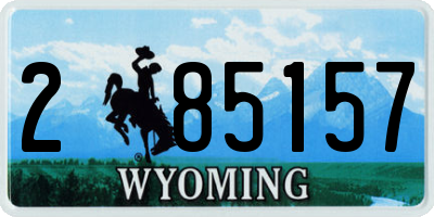 WY license plate 285157