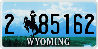 WY license plate 285162