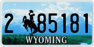 WY license plate 285181