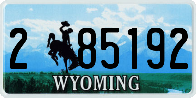 WY license plate 285192
