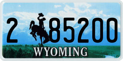 WY license plate 285200
