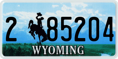 WY license plate 285204