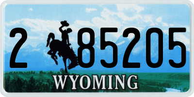WY license plate 285205