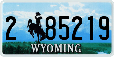 WY license plate 285219