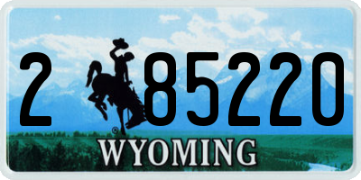 WY license plate 285220