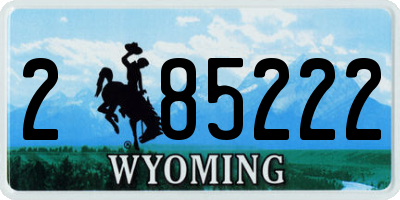 WY license plate 285222