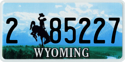 WY license plate 285227