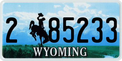 WY license plate 285233