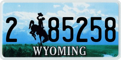 WY license plate 285258