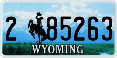 WY license plate 285263