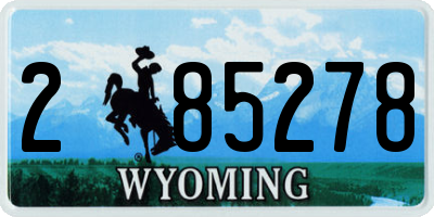 WY license plate 285278