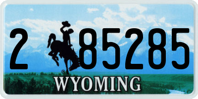 WY license plate 285285
