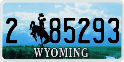 WY license plate 285293