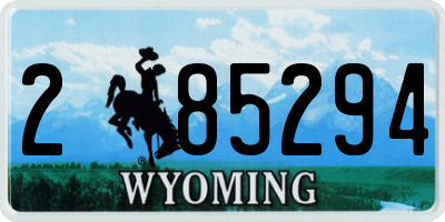WY license plate 285294