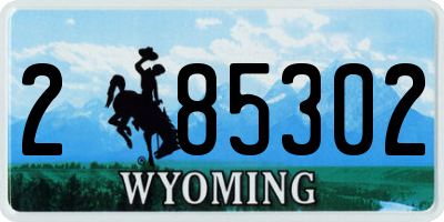 WY license plate 285302