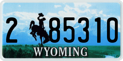 WY license plate 285310
