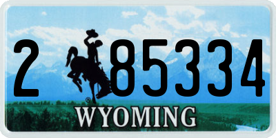 WY license plate 285334