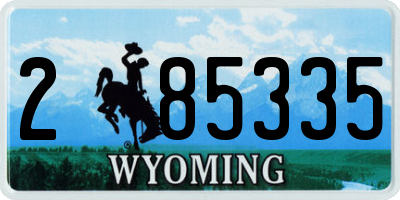 WY license plate 285335