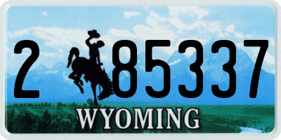 WY license plate 285337