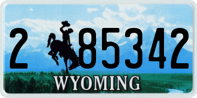 WY license plate 285342