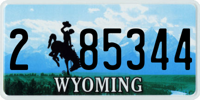 WY license plate 285344