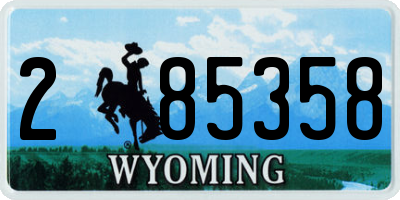WY license plate 285358