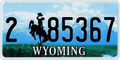 WY license plate 285367