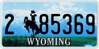 WY license plate 285369