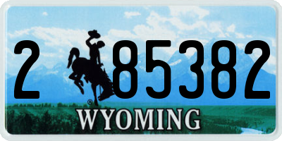 WY license plate 285382