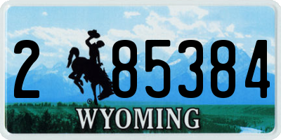 WY license plate 285384