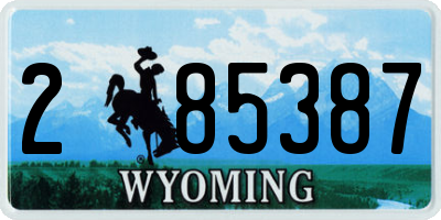 WY license plate 285387