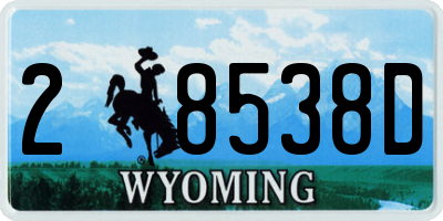 WY license plate 28538D