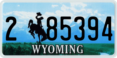 WY license plate 285394