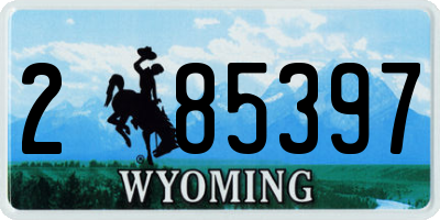 WY license plate 285397