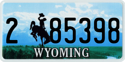 WY license plate 285398