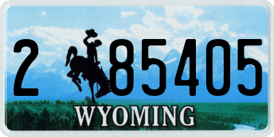 WY license plate 285405