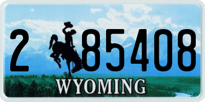 WY license plate 285408