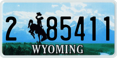 WY license plate 285411