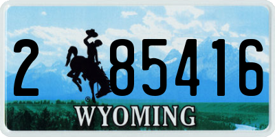 WY license plate 285416