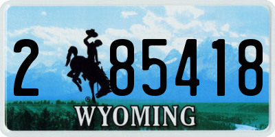WY license plate 285418