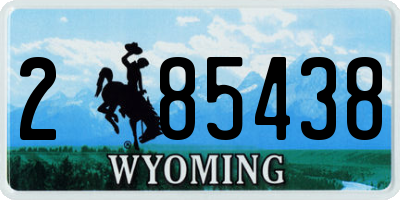 WY license plate 285438