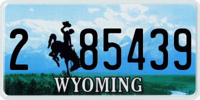 WY license plate 285439