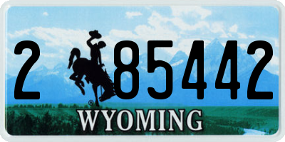 WY license plate 285442