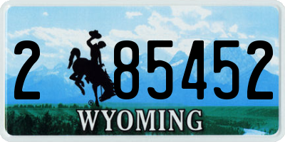 WY license plate 285452