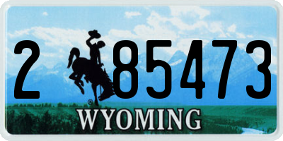 WY license plate 285473