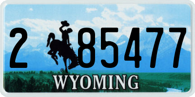 WY license plate 285477