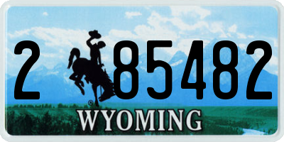 WY license plate 285482